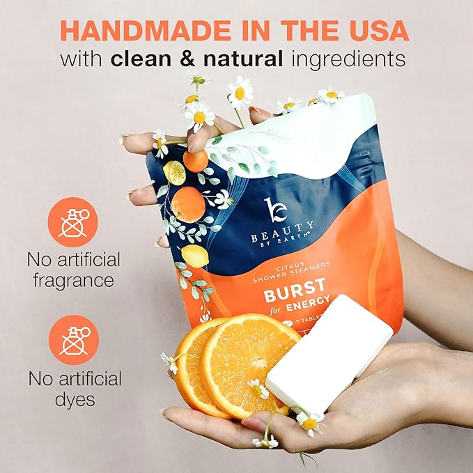 Shower Steamers Aromatherapy - USA Made with Natural Ingredients & Citrus Essential Oil, Mothers Day Gifts, Long Lasting Shower Bombs for Energy Boost, Gift Set for Women & Men, Spa Gifts for Mom