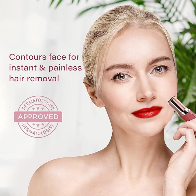 Facial Hair Removal for Women | Electric Razor Device Small Mustache Dermaplaning Remover Tools Tweezers Epilator Trimmer Face Dermaplane Shavers Beauty Gadgets Set Accessories by VISOFO (RoseQuartz)