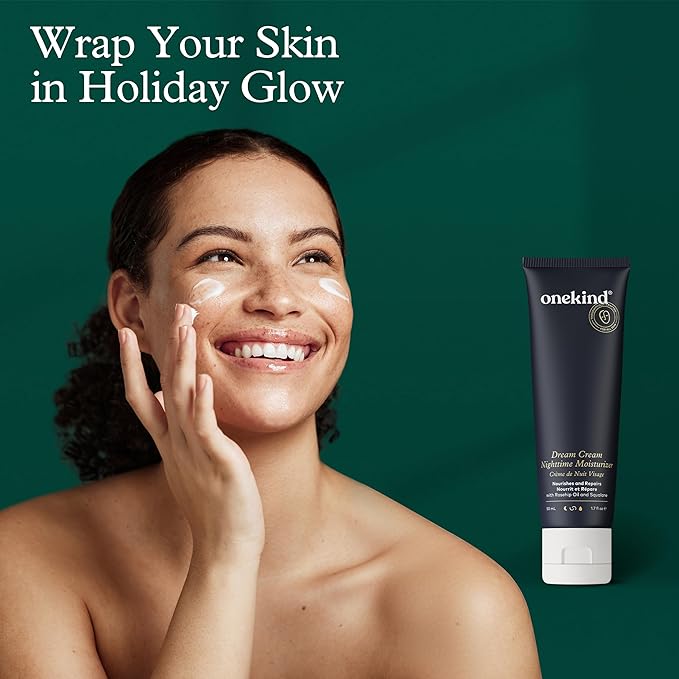 Onekind Dream Cream Night Moisturizer – Hydrating Anti-Aging Face Cream with Squalane, Rosehip & Shea Butter – Fragrance-Free, Vegan, for Dry & Sensitive Skin – 1.7 oz