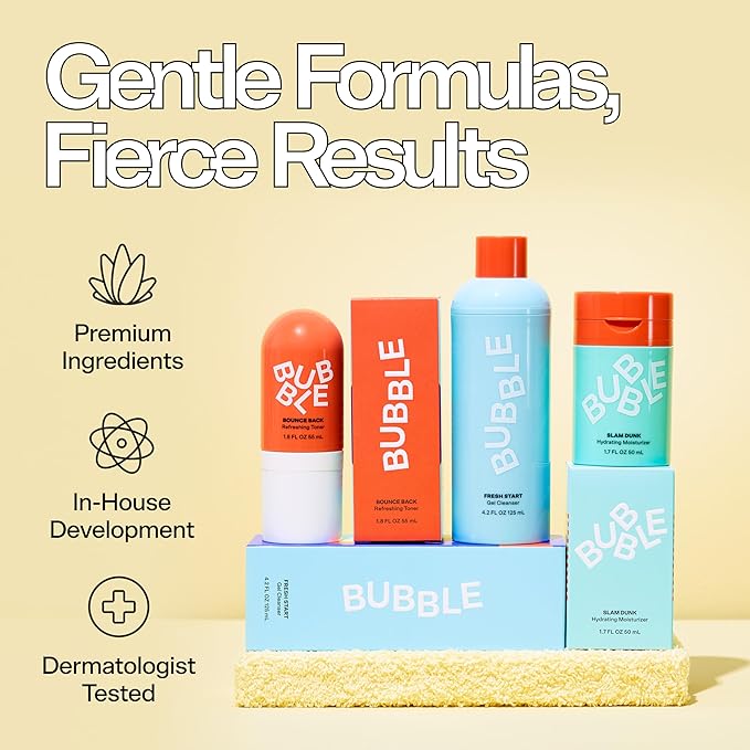 Bubble Skincare Slam Dunk Hydrating Face Moisturizer - Lightweight Face Lotion With Vitamin E + Aloe Vera - Daily Facial Moisturizer for Normal + Dry Skin - Skin Care with Blue Light Protection (50ml)