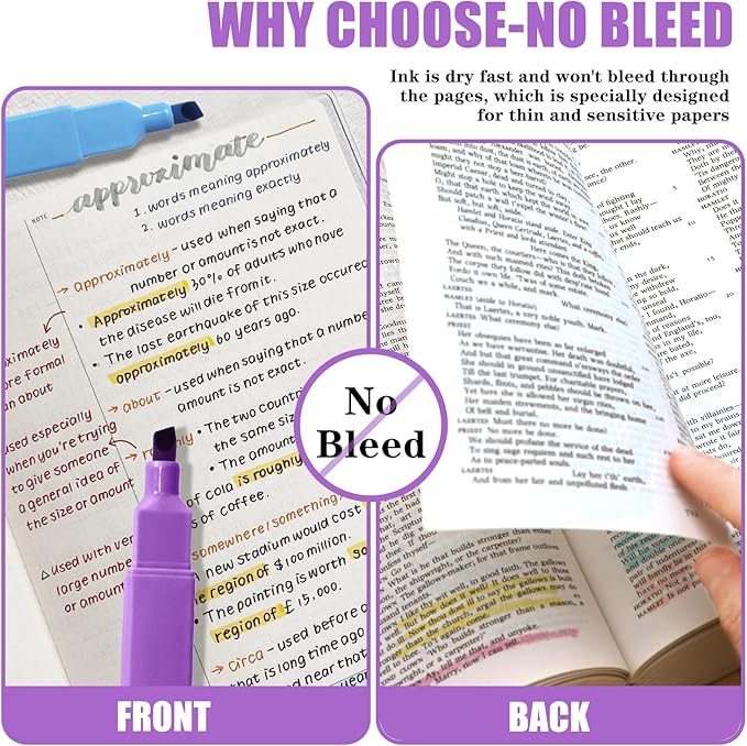 Aesthetic Highlighters,8pcs Bible Highlighters,Vibrant Colors, Cute Highlighter Assorted Colors, Cute Markers Back to School Supplies