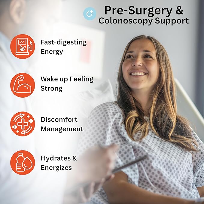 Optivive Pre-covery Elixir Clear Liquid Nutrition Pre Surgery Drink, Post Op Surgery Essentials, Chemotherapy Must Haves for Women and Men, Colonoscopy Prep Drink, Fruit Punch Flavor, 16oz (4 Pack)