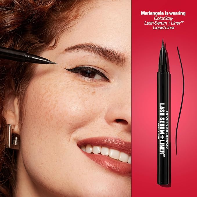 REVLON ColorStay Lash Serum + Liner, Waterproof Eyeliner, Stocking Stuffer for Her, Healthier Looking Eyelashes, Smudge-Resistant, 001 Blackest Black