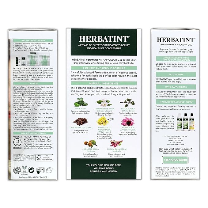 Herbatint Permanent Haircolor Gel, 8D