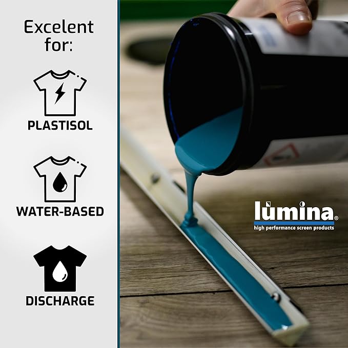Lumi Omega 7 Blue Screen Emulsion (8 oz.) for Screen Printing Plastisol Ink, Water Based Ink and Discharge Ink - Hybrid SBQ-UV Technology - Screen Printing Supplies.