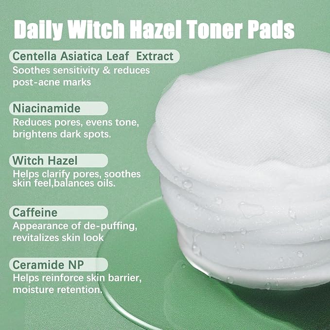 Madecassoside Toner Pads|Soothe Redness,Strengthen Barrier & Refine Pores with Centella Asiatica,Caffeine + Niacinamide | 110 Pads for All Skin Types