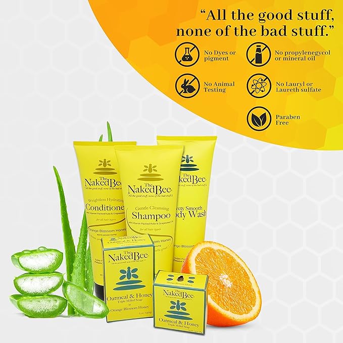 The Naked Bee Moisturizing Hand and Body Lotion, enriched with Orange Blossom(45 ml), Citron & Honey (1.5 oz), Coconut & Honey (1.5 fl oz), 3 Pack