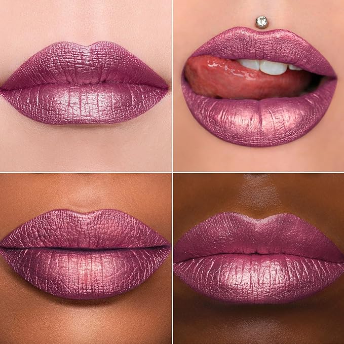 MAKI YIKA 3Pc Metallic Lipstick Long Lasting Pink Brown Nude Glitter Lipsticks High Shine Lipstick No Smudge No Transfer Liquid Lip Gloss (Pink/Nude/Brown)
