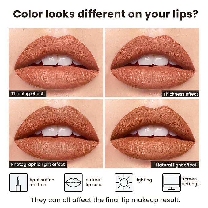 3-Pack Multicolor Matte Liquid Lipstick Set – Smoky Rose, Dusty Rose & Peachy Pink – Long-Lasting, Smudge-Proof, Waterproof – High-Pigment, Transfer-Resistant Colors for All-Day Wear