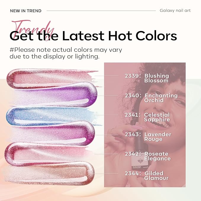 modelones Holographic Glitter Cat Eye Gel Nail Polish Kit 6 Colors with Magnet Romantic Rainbow Galaxy Series Pastel Gel Polish Soak Off Led Gel Nail Polish Set Nail Art Gel Manicure Salon DIY Gifts