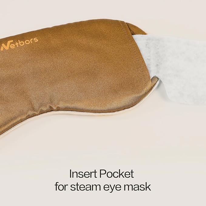 22mm Mulberry Silk Beauty Sleep Mask with Velvet Band & Travel Pouch, Light Blocking, Hair & Skin Friendly, Brown African Totem Print, Gift Packaging