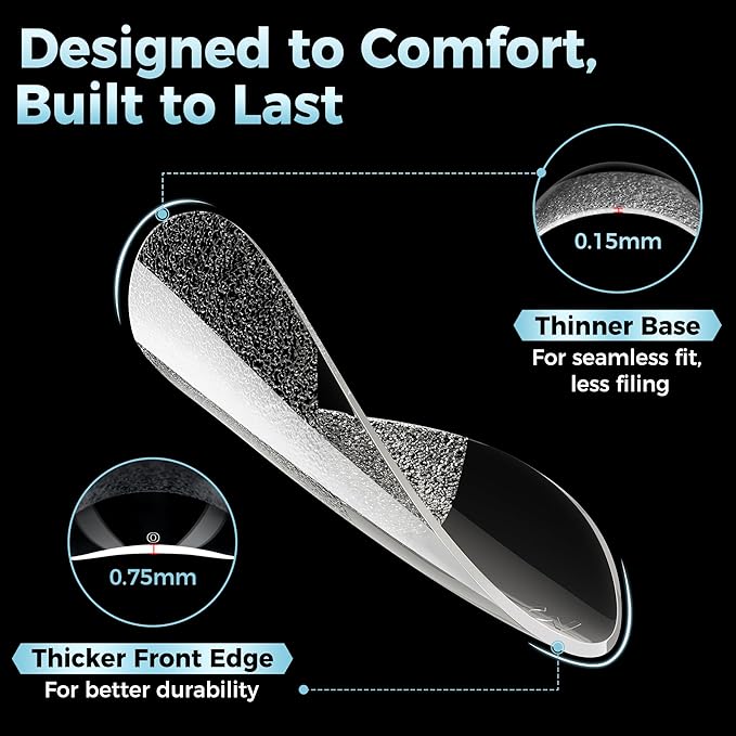 Short Almond Gel Nail Tips 360Pcs, Pre Etched Nail Tips Almond Shape Full Cover Soft Gel Fake Nails for Nails Extension DIY Art Salon 12 Sizes