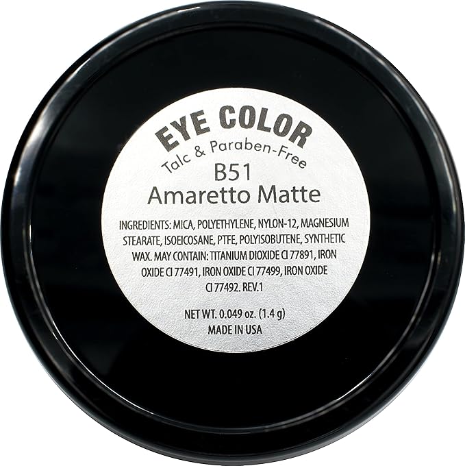 Amaretto Matte Light Brown Beige Peach Pressed Powder Single Vegan Eyeshadow; Talc, Paraben & Cruelty Free