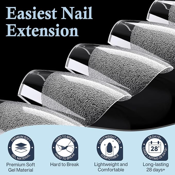 Extra Short Coffin Nails Tips: XS 360Pcs Pre-shape Press on Short Nails Full Cover Gel Tips, 12 Sizes Clear Coffin Nail Acrylic False Fake Nails Extension DIY Salon