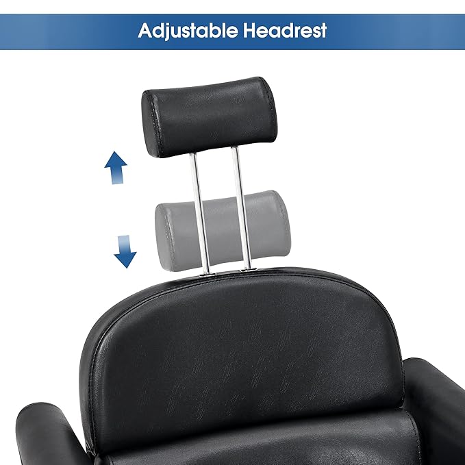 BarberPub Classic Recliner Leathern Barber Chair Antique Heavy Duty Hair Spa Salon Styling Beauty Equipment 3125