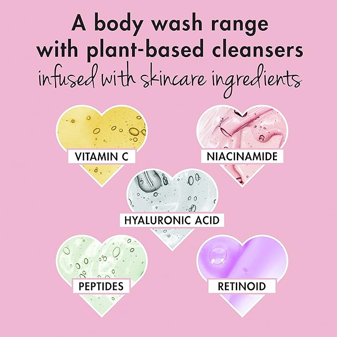 Love Beauty and Planet Plant-Based Body Wash Hydrate and Restore Skin Watermelon and Hyaluronic Acid Made with Plant-Based Cleansers and Skin Care Ingredients, 100% Biodegradable 20 fl oz