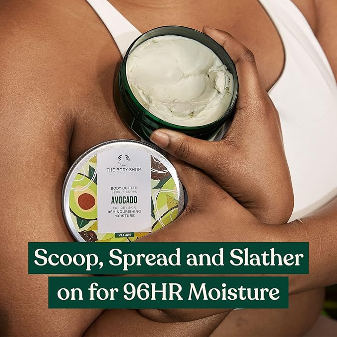 The Body Shop Avocado Body Butter – Nourishing & Moisturizing Skincare for Dry Skin – Vegan – 6.75 oz