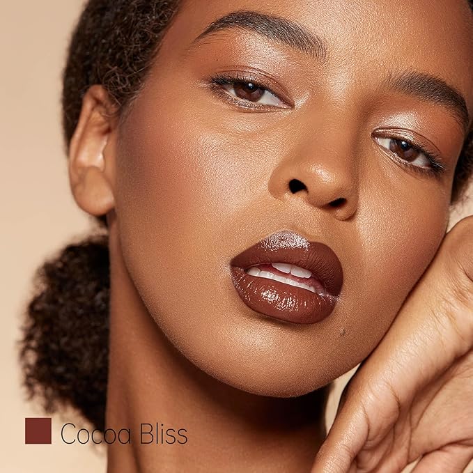 2-Pack Moisturizing Classic Red & Cocoa Lipstick Set – Hydrating Creamy Lip Color for Dry, Cracked Lips, Weightless Glossy Lip Balm with Vitamin E, Long Lasting Vegan Lipstick