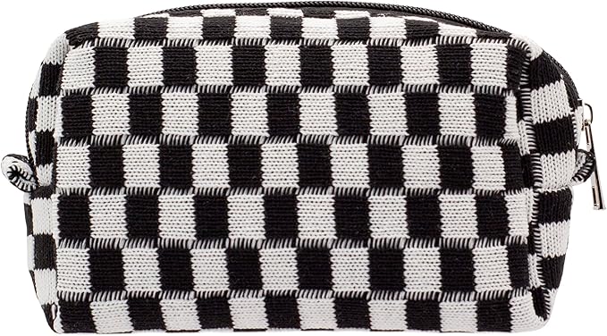 Pazimiik checkered makeup bag for
