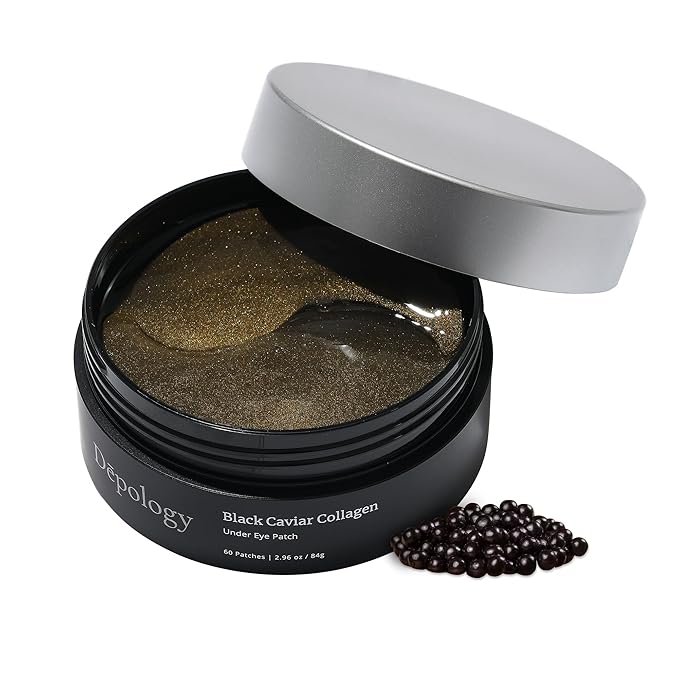 depology Black Caviar Under Eye Patches (30 Pairs), Anti-aging Hydrating Eye Mask for Wrinkles, Fine lines, Skincare with Hyaluronic Acid & Cica, Beauty & Personal Care