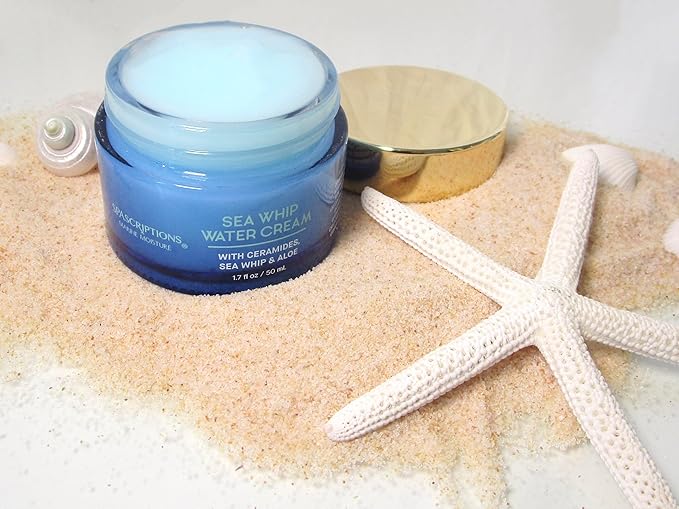 SpaScriptions Marine Moisture Sea Whip Water Cream, Daily Facial Moisturizing Cream, Formulated with Restoring Ceramides, 1.7 fl oz, Cruelty Free