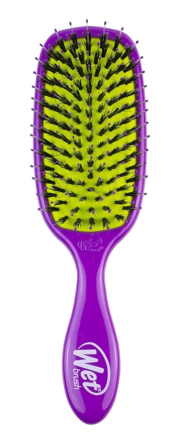 Wet Brush Shine Enhancer Hair Brush, Purple - Exclusive Ultra-soft IntelliFlex Bristles - Natural Boar Bristles Leave Hair Shiny And Smooth For All Hair Types - For Women, Men, Wet And Dry
