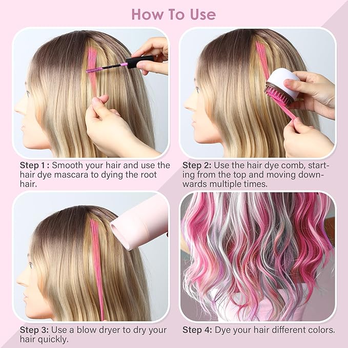 Hot Pink Temporary Hair Chalk