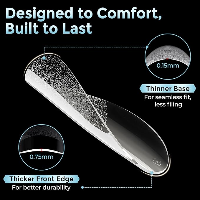 Medium Almond Nail Tips, 360pcs Soft Gel Pre-Shaped Acrylic Fake Nails, Half Matte Full Cover Clear Gelly Press on Flase Nail Tips for Extension Nail Manicure Home DIY 12 Sizes Gelly Tips