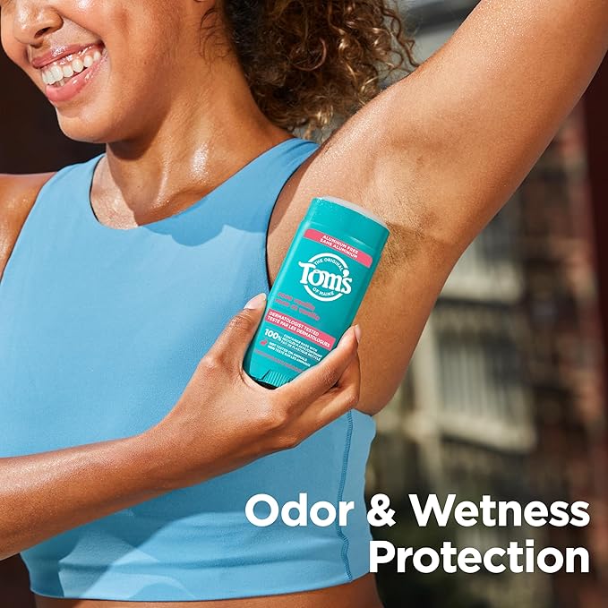 Tom's of Maine Rose Vanilla Aluminum Free Natural Deodorant For Women & Men | Goes on Clear | Odor & Wetness Protection | Naturally Derived and Moisture-Locking Ingredients | 3.25 oz (2 Pack)