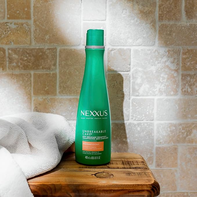 Nexxus Unbreakable Care Anti-Breakage Shampoo With Keratin, Collagen, Biotin For Fine And Thin Hair Sulfate Free Shampoo 13.5 oz