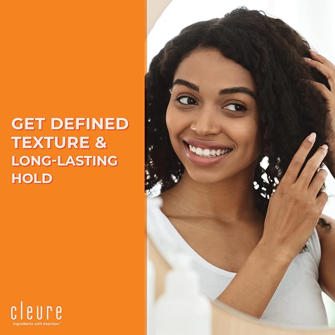 Cleure Lightweight Hair Styling Gel - Hypoallergenic, Fragrance Free for Edge Control to Tame Frizz with Medium Hold (8 fl oz, Pack of 1)