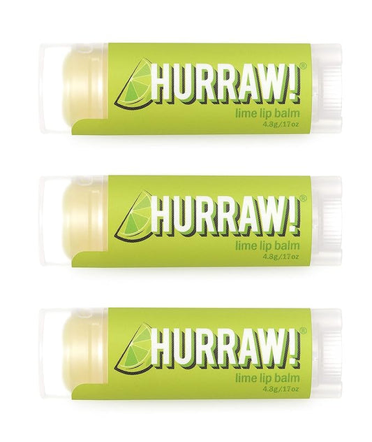Hurraw! Lime Lip Balm, 3 Pack: Palm