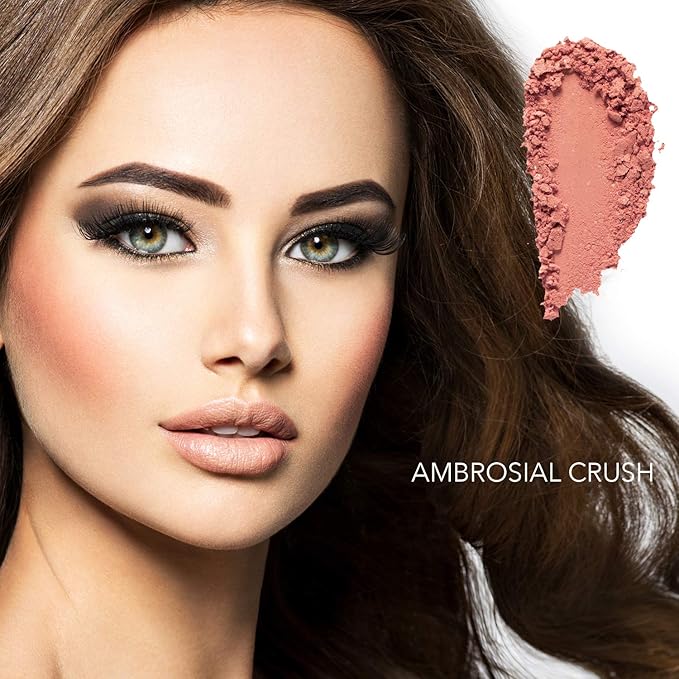 Bellaterra Cosmetics Mineral Loose Blush 9g | Buildable Color, Long-Wearing Powder with Illuminating Finish, Finely Milled Minerals for Smooth Blend and Natural Glow (Ambrosial Crush)