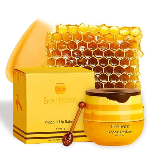 Original My Bee Balm Lip Balm - Propolis Hydrating Balm Honey Pot for Dry, Chapped & Cracked Lips with Propolis, Honey & Vitamin E - Soften, Smooth & Reduce Lip Lines