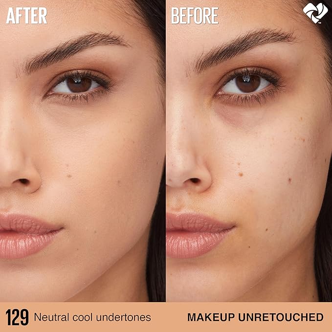 Maybelline Super Stay Lumi-Matte Foundation, Lightweight and Buildable Full Coverage Foundation Makeup For Up To 30HR Wear, 129, 1 Count