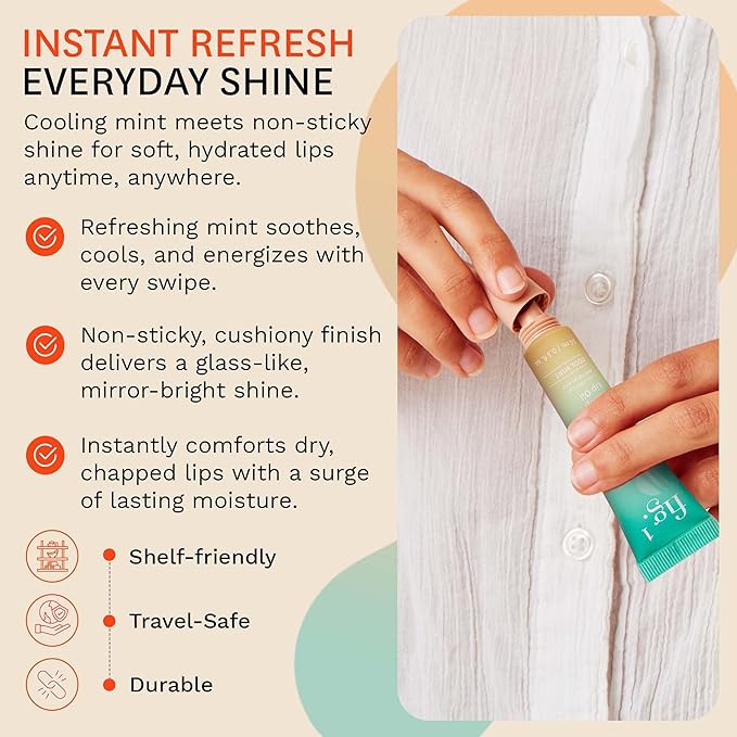 Fig.1 Peptide Plump Lip Oil | Hydration-Based Lip Oil Gloss with Hyaluronic Acid & Vegan Squalane | Non-Sticky, Fragrance-Free, Vegan | Moisturizing Lip-Gloss – 0.5 fl oz