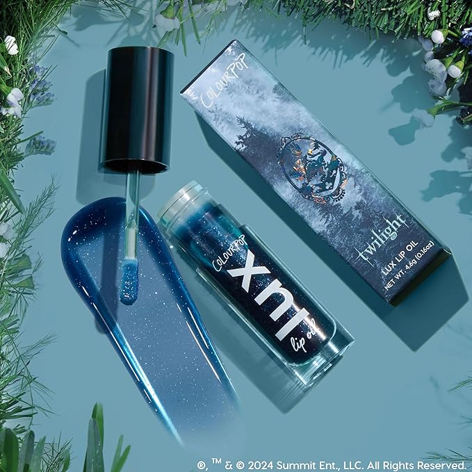 ColourPop x Twilight Lux Lip Oil - Hydrating, Sheer Tinted Lip Oil Formulated with Antioxidant-Rich Chamomile Extract & Calendula Oil - Non-Greasy, Nourishing Blue Lip Oil - Team Edward (0.16 oz)