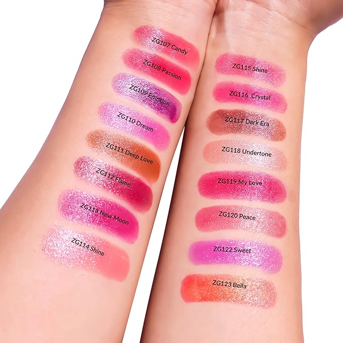 Red Pink Lipstick Moisturizing for Women Shimmer Tinted Lip Balm Hydrating Nourishing Lip Gloss Vegan& Cruelty Free Lip Makeup, ZG115 Shine