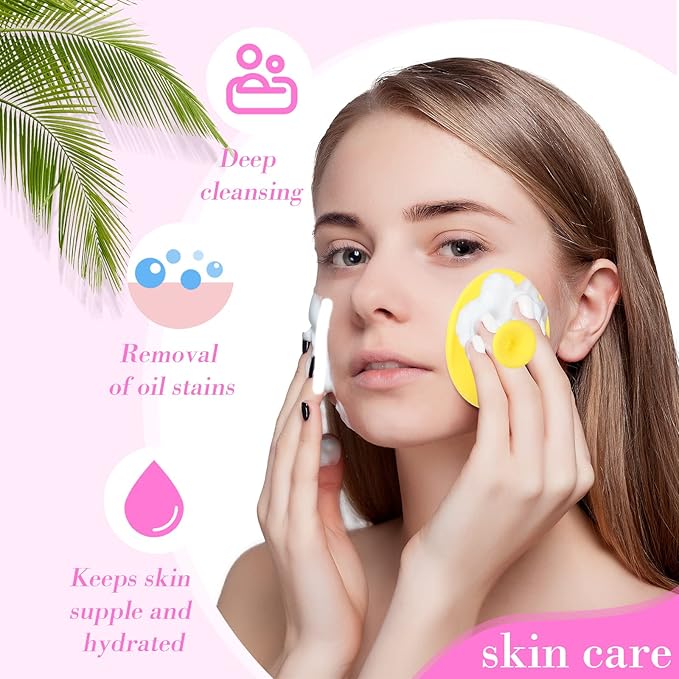 20 Pack Face Scrubber Soft Silicone Facial Cleansing Brush Face Wash Brush for Deep Cleaning Face Scrub Brush for Massage Face Exfoliator Blackhead Removing Face Cleansing Pads Silicon Face Cleaner
