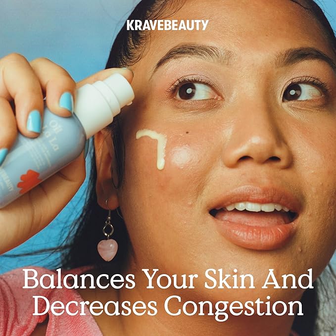 KraveBeauty Jumbo Oil La La Serum – K-Beauty Linoleic Acid-Rich Oil, Non-Comedogenic, Helps Breakouts, Clogged Pores & Dark Spots, Vegan & Cruelty-Free, 3.38 fl oz