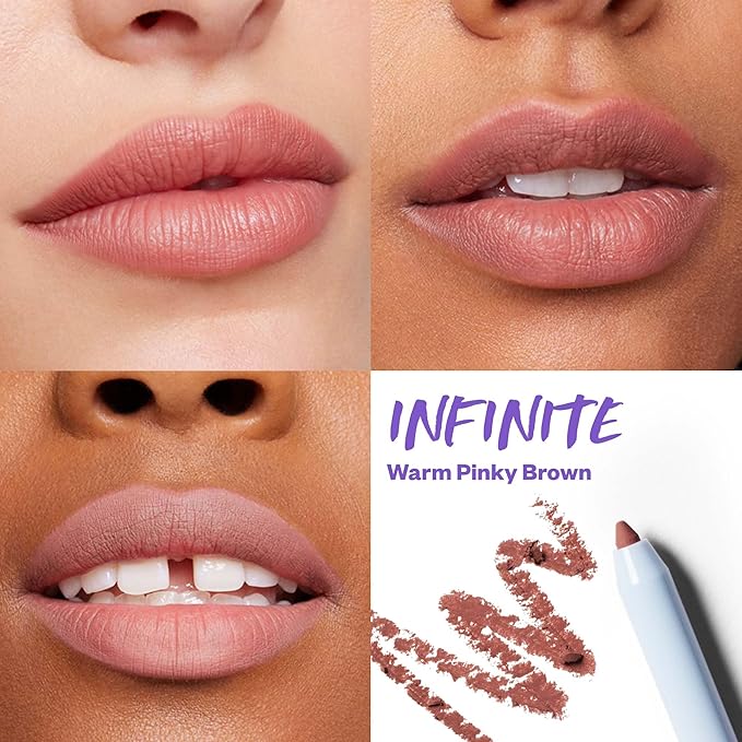 Kosas Hotliner Retractable Lip Liner Pencil with Built-In Brush & Sharpener - Easy Contouring, Hydrating, Long-Lasting- Pigmented Creamy Texture for Plumping Lips - Hyaluronic Acid & Konjac - Infinite