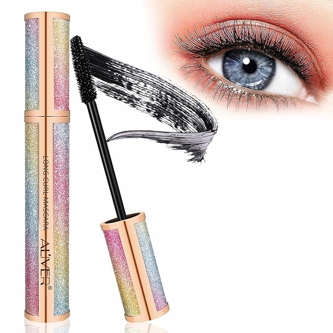 4D Silk Fiber Lash Mascara - Luxuriously Longer, Voluminous Eyelashes, Waterproof Tubing Mascara in Black, Natural Lengthening, Smudge-proof, Hypoallergenic, No Clumping, Easy to Apply & All Day Full
