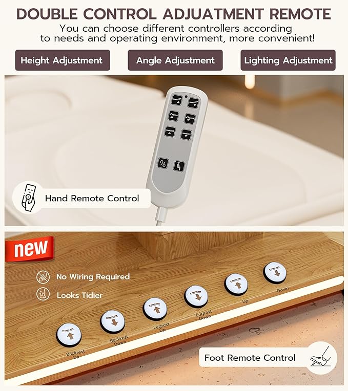 OKAKOPA Fully Electric Massage Table for Esthetician, Professional Treatment Table Facial Bed Used in Spa Beauty Salon, Tattoo Aesthetic Chair, Off-White