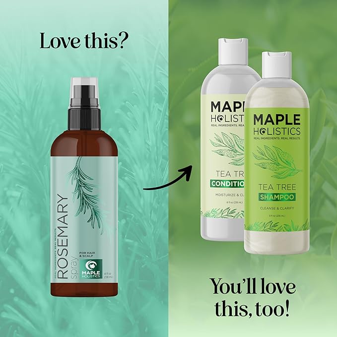 Rosemary Water Spray for Hair & Scalp - Biotin Rosemary Rice Water Spray with Nourishing B Vitamins Ginseng Extract and Peppermint Oil - Dry Hair & Scalp Treatment - Vegan & Cruelty-Free (4 Fl Oz)