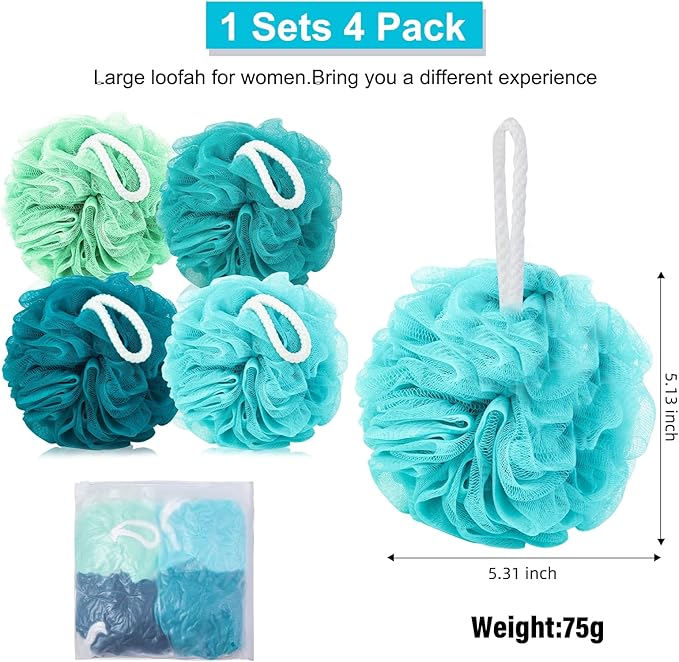 Loofah sponge 75g 4 pack,