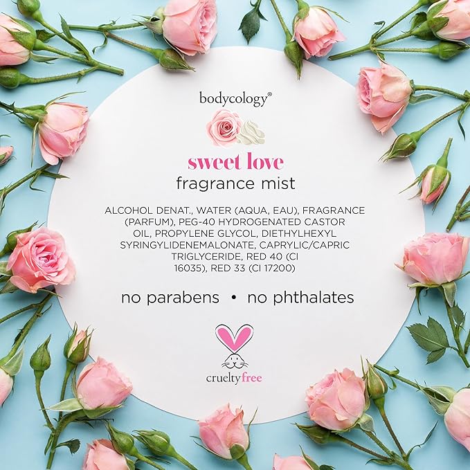 Bodycology Long-Lasting Fragrance Body Mist, Sweet Love, 8 fl oz