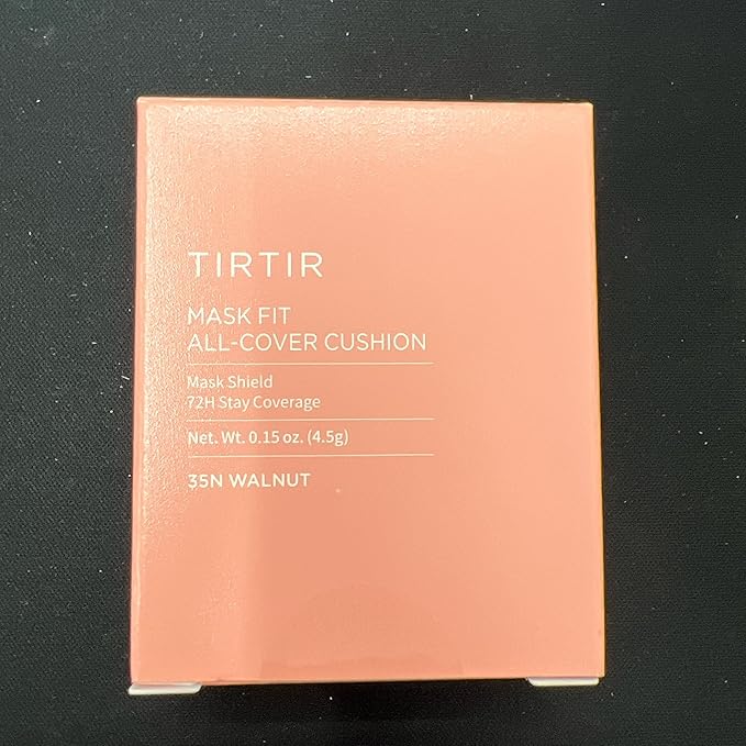 [*Mini Size*] TIRTIR All Cover Pink Cushion | Korean Cushion Foundation, (#35N Walnut, 0.15 Fl Oz)