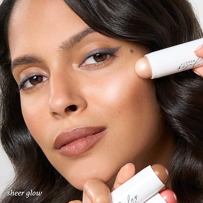 Julep Skip The Brush Cream to Powder Highlighter Stick- Sheer Glow - Blendable and Buildable Color - 2-in-1 Makeup Stick