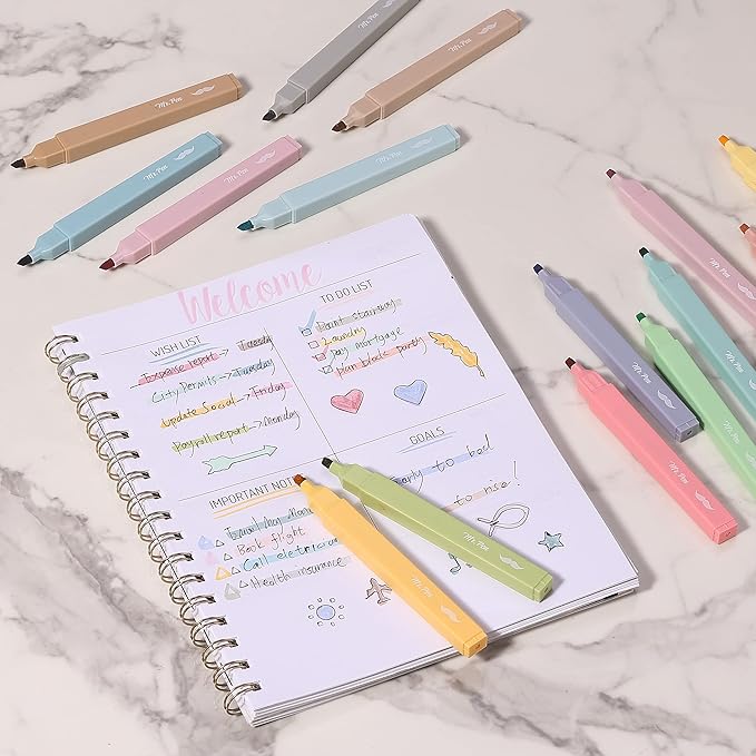Mr. Pen- Aesthetic Highlighters, 20 pcs, Chisel Tip, Pastel Colors, No Bleed Bible Highlighter Pastel, Assorted Colors