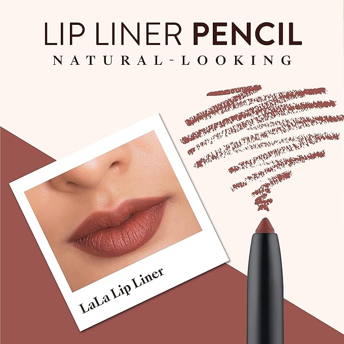 Mented Cosmetics Lip Liner for Women, Dark Brown Lipliner Lip Pencil, Waterproof Lipliner, Vegan + Cruelty Free Makeup, La La